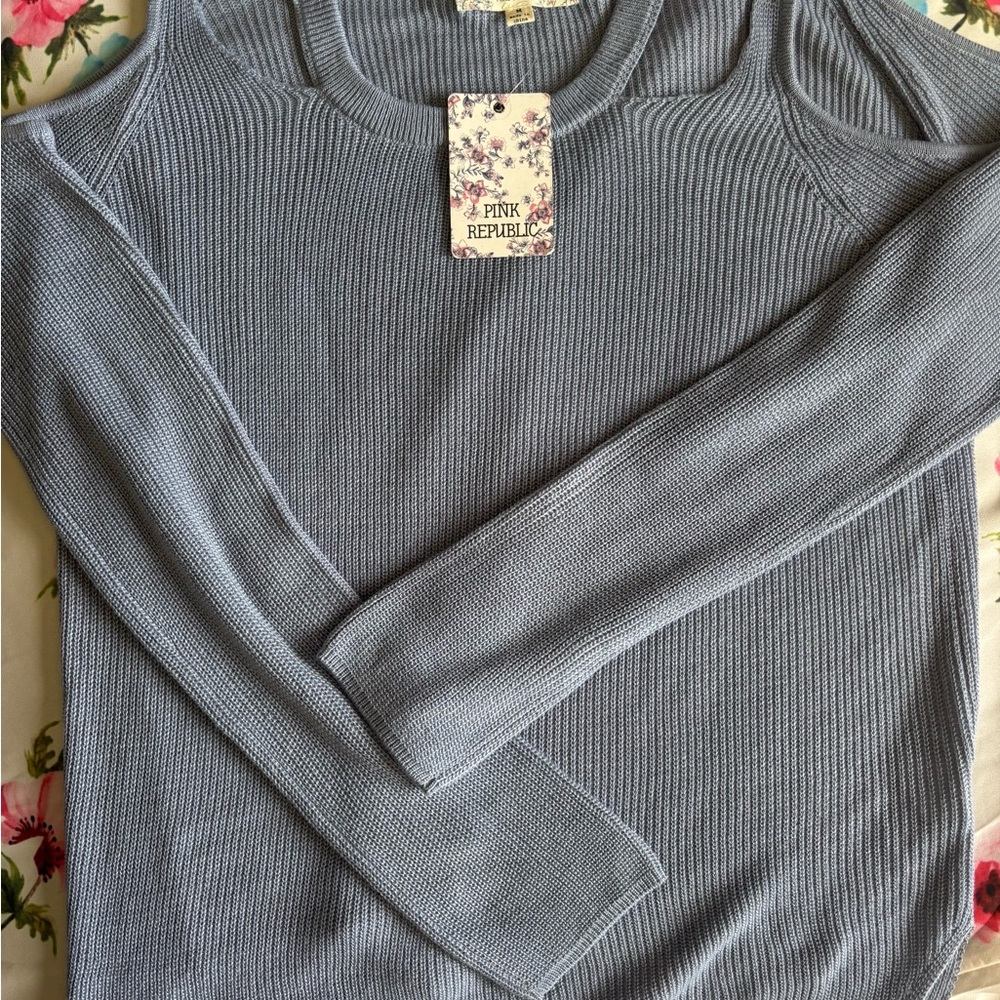 Pink Republic Periwinkle Ribbed Long-Sleeve Sweater
